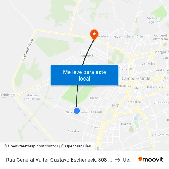Rua General Valter Gustavo Escheneek, 308-382 to Uems map