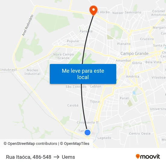 Rua Itaóca, 486-548 to Uems map