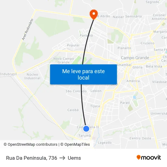 Rua Da Península, 736 to Uems map