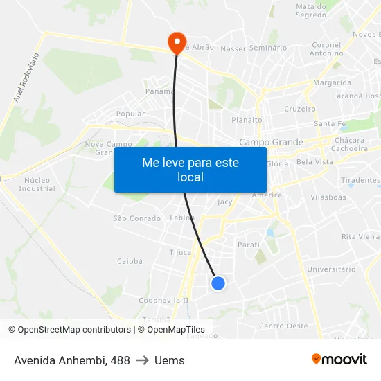 Avenida Anhembi, 488 to Uems map