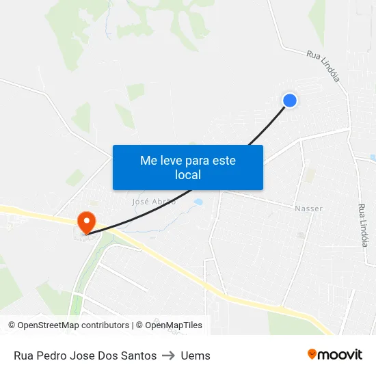 Rua Pedro Jose Dos Santos to Uems map
