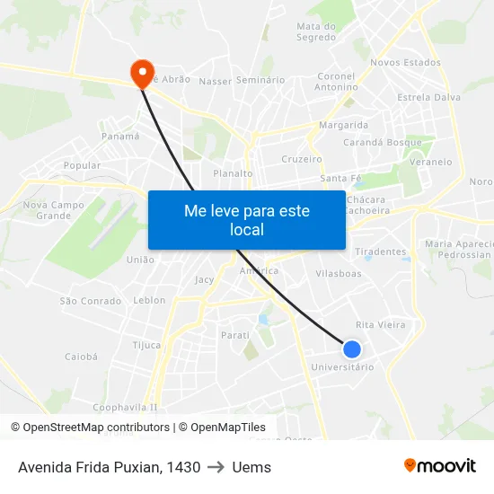 Avenida Frida Puxian, 1430 to Uems map