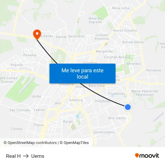 Real H to Uems map