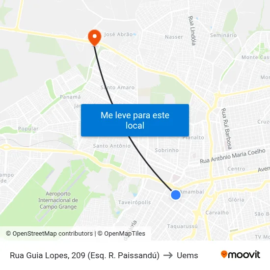 Rua Guia Lopes, 209 (Esq. R. Paissandú) to Uems map