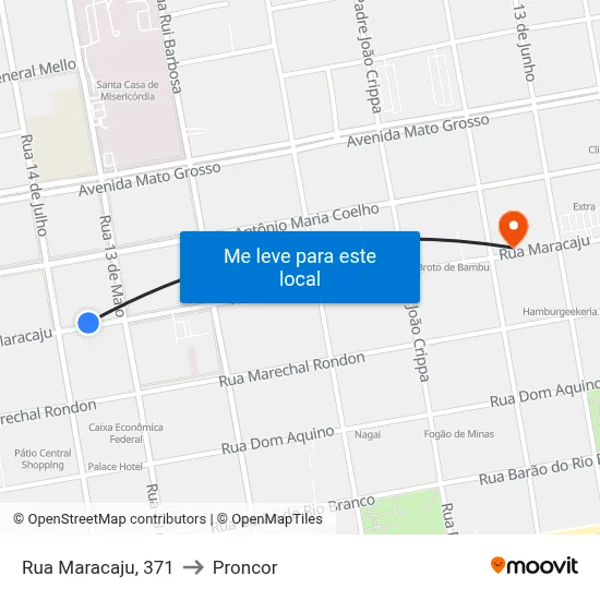 Rua Maracaju, 371 to Proncor map