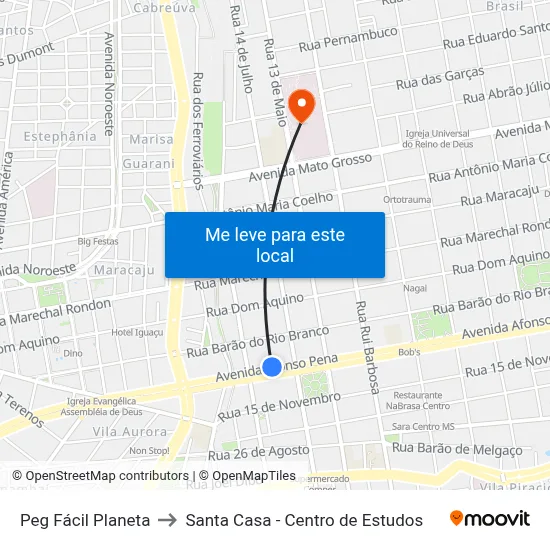 Peg Fácil Planeta to Santa Casa - Centro de Estudos map