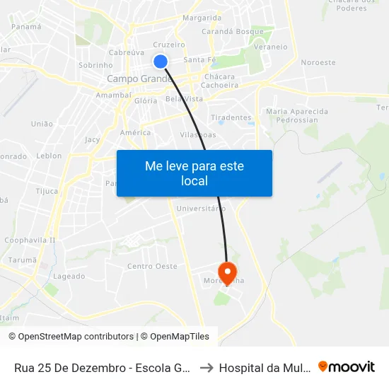Rua 25 De Dezembro - Escola Gappe to Hospital da Mulher map
