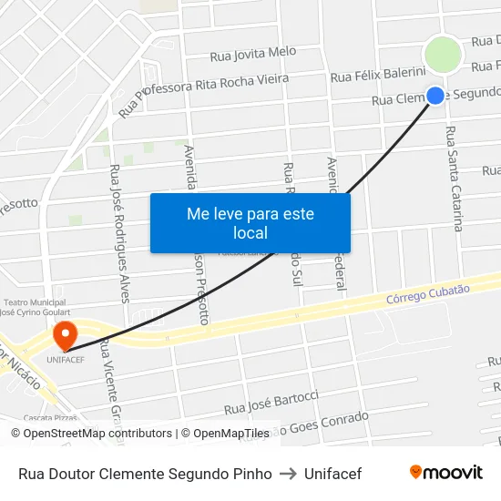 Rua Doutor Clemente Segundo Pinho to Unifacef map