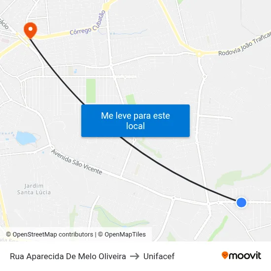 Rua Aparecida De Melo Oliveira to Unifacef map