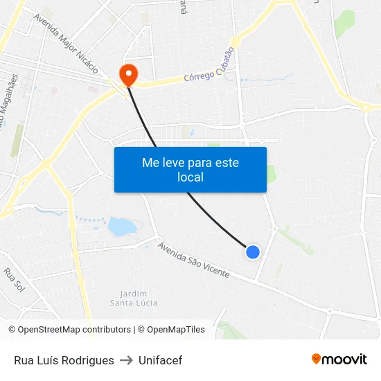 Rua Luís Rodrigues to Unifacef map