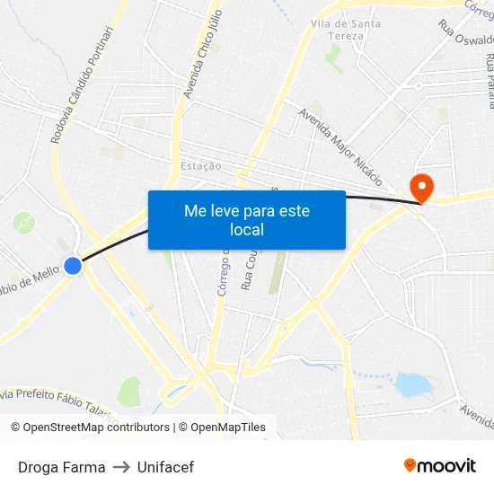 Droga Farma to Unifacef map