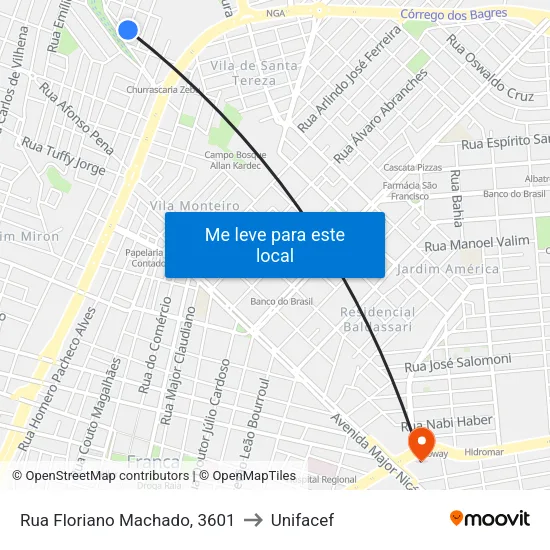 Rua Floriano Machado, 3601 to Unifacef map