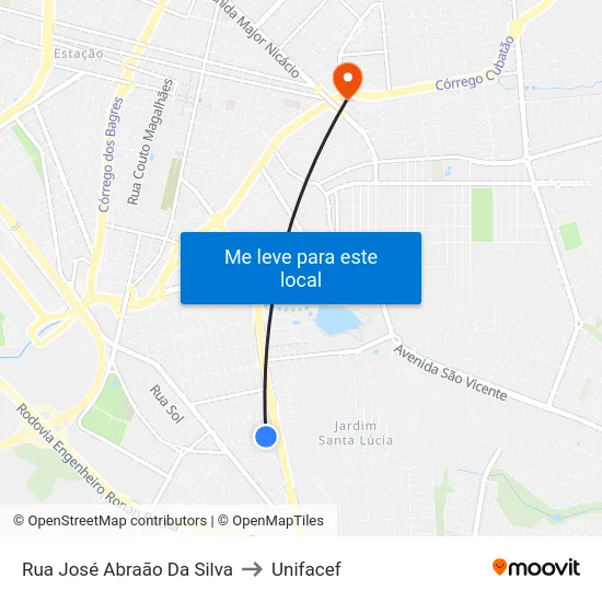Rua José Abraão Da Silva to Unifacef map