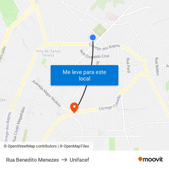 Rua Benedito Menezes to Unifacef map