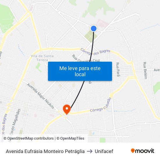 Avenida Eufrásia Monteiro Petráglia to Unifacef map