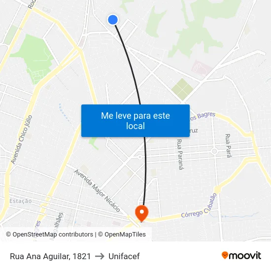 Rua Ana Aguilar, 1821 to Unifacef map