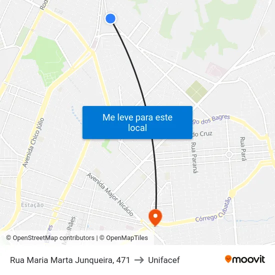 Rua Maria Marta Junqueira, 471 to Unifacef map