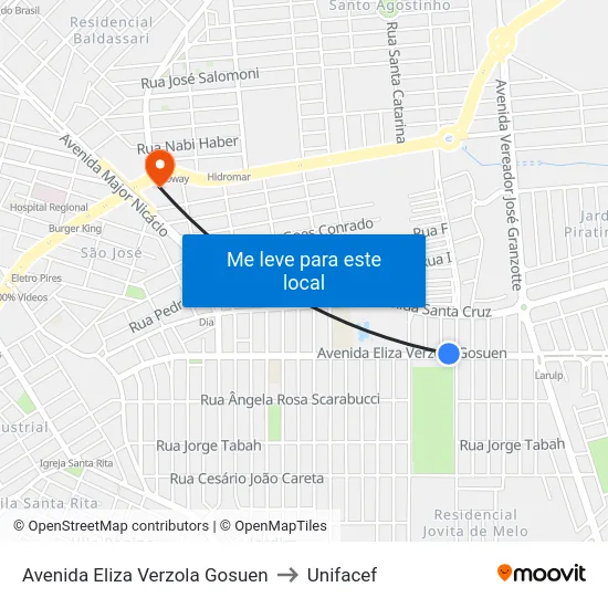 Avenida Eliza Verzola Gosuen to Unifacef map