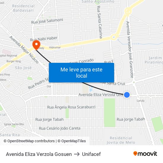 Avenida Eliza Verzola Gosuen to Unifacef map