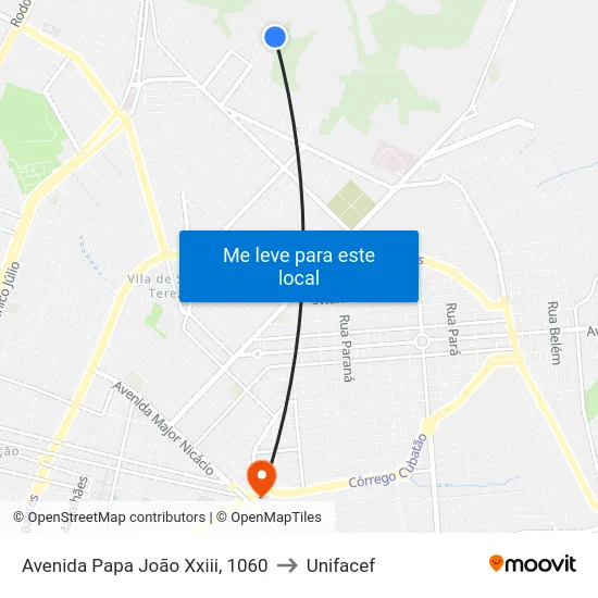 Avenida Papa João Xxiii, 1060 to Unifacef map