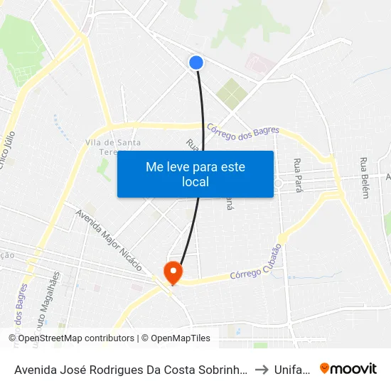 Avenida José Rodrigues Da Costa Sobrinho, 2430 to Unifacef map