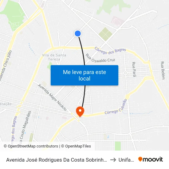 Avenida José Rodrigues Da Costa Sobrinho, 1992 to Unifacef map