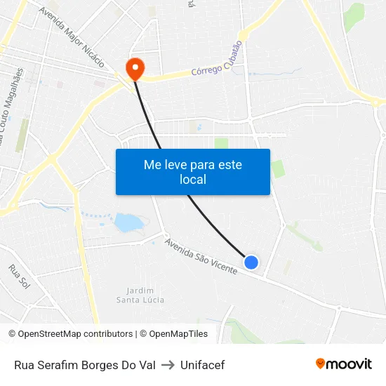 Rua Serafim Borges Do Val to Unifacef map