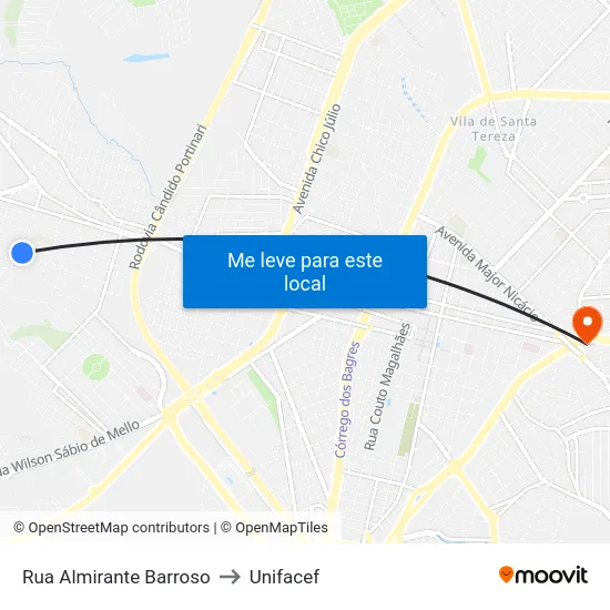 Rua Almirante Barroso to Unifacef map