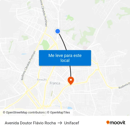 Avenida Doutor Flávio Rocha to Unifacef map