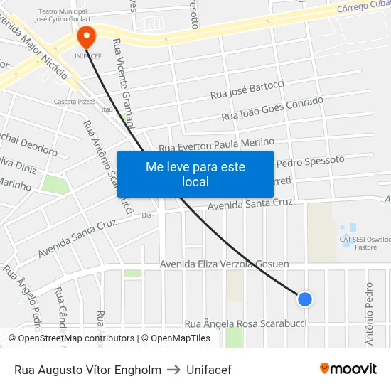 Rua Augusto Vítor Engholm to Unifacef map