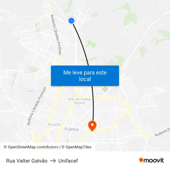 Rua Valter Galvão to Unifacef map