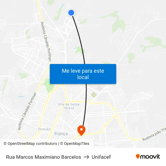 Rua Marcos Maxímiano Barcelos to Unifacef map
