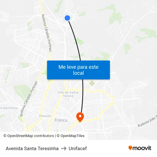 Avenida Santa Teresinha to Unifacef map