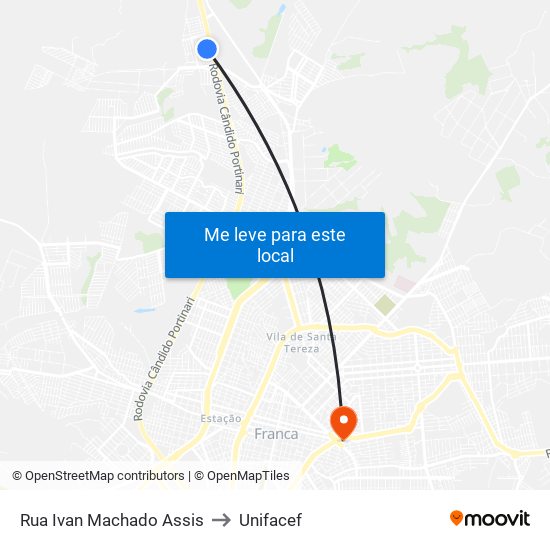 Rua Ivan Machado Assis to Unifacef map