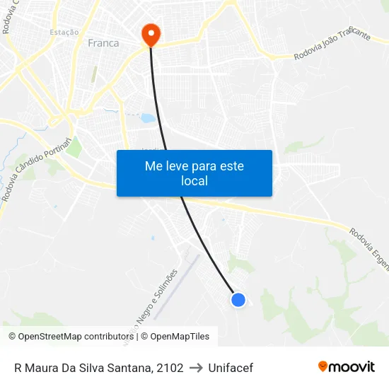 R Maura Da Silva Santana, 2102 to Unifacef map