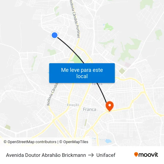 Avenida Doutor Abrahão Brickmann to Unifacef map