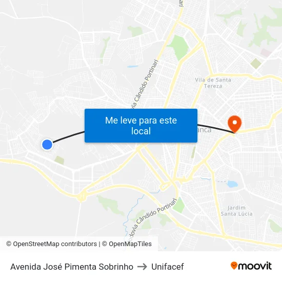Avenida José Pimenta Sobrinho to Unifacef map