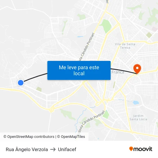 Rua Ângelo Verzola to Unifacef map