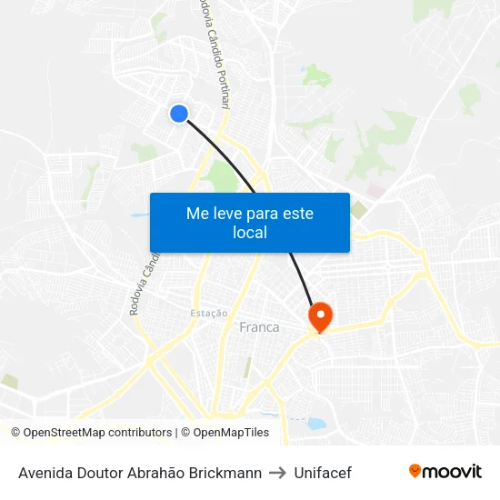 Avenida Doutor Abrahão Brickmann to Unifacef map