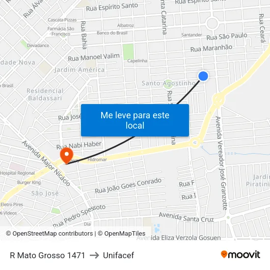 R Mato Grosso 1471 to Unifacef map