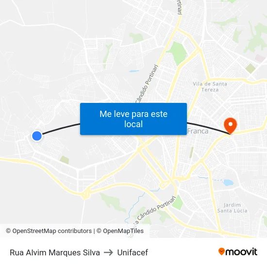Rua Alvim Marques Silva to Unifacef map