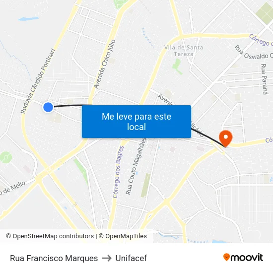 Rua Francisco Marques to Unifacef map
