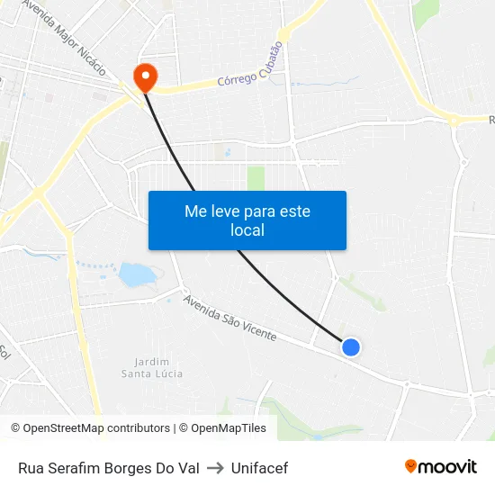 Rua Serafim Borges Do Val to Unifacef map