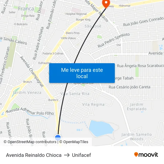 Avenida Reinaldo Chioca to Unifacef map