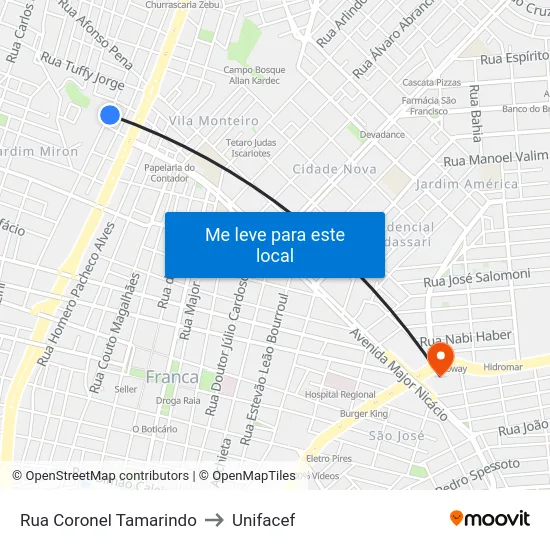 Rua Coronel Tamarindo to Unifacef map