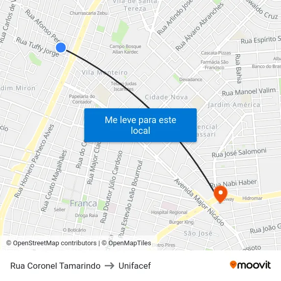Rua Coronel Tamarindo to Unifacef map