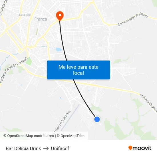 Bar Delicia Drink to Unifacef map