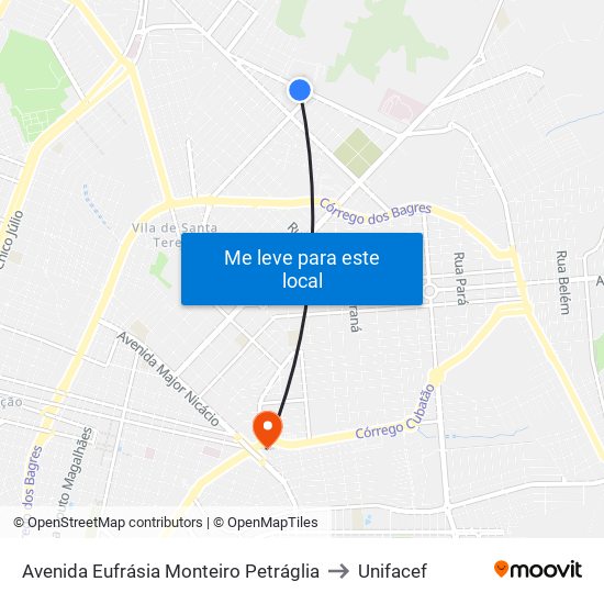 Avenida Eufrásia Monteiro Petráglia to Unifacef map