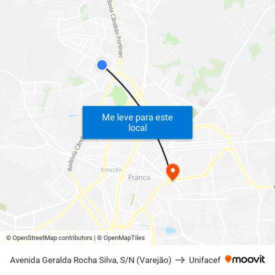 Avenida Geralda Rocha Silva, S/N (Varejão) to Unifacef map