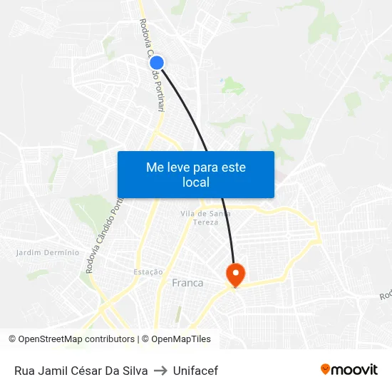 Rua Jamil César Da Silva to Unifacef map